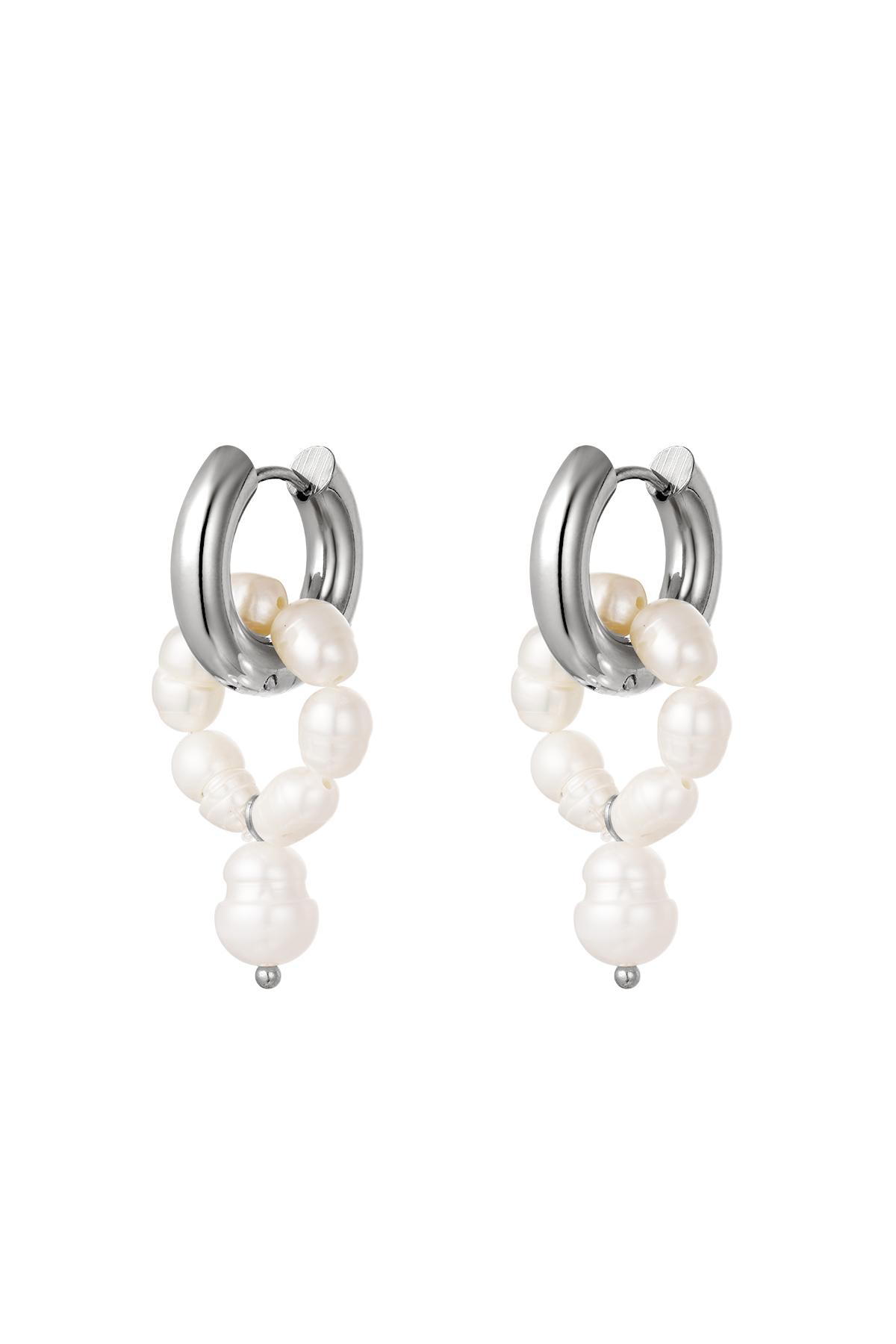 Stainless steel earrings pearls Silver h5 