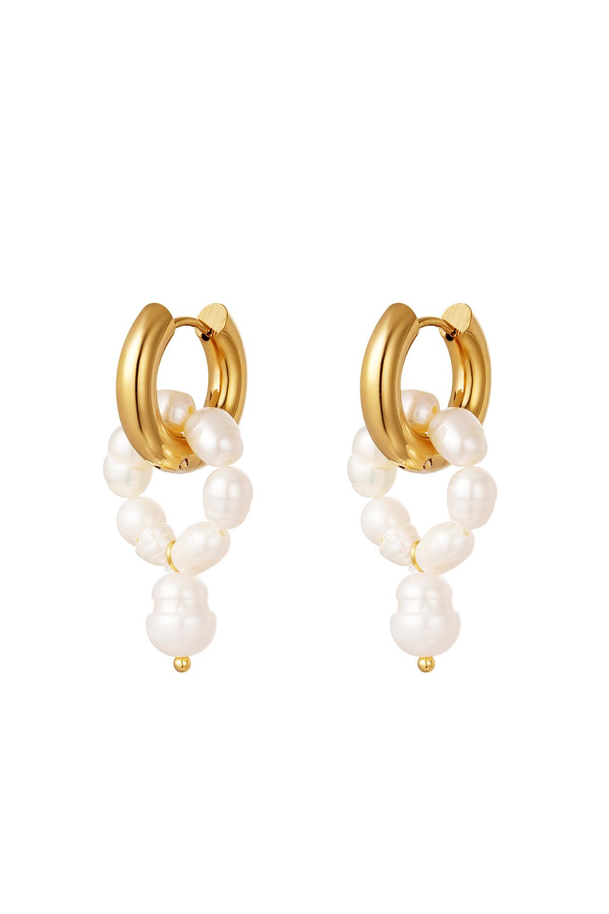 Stainless steel earrings pearls Gold h5 