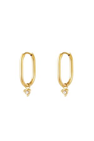 Earrings Oval Zircon Charm Gold Stainless Steel h5 