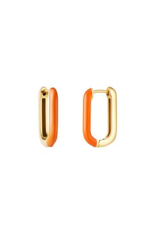 Farbe der Regtangle-Ohrringe Orange Edelstahl h5 