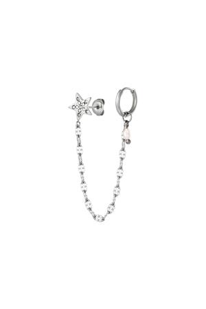 Stainless steel earrings with chain Silver h5 