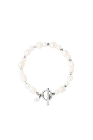 Stainless steel bracelet pearls Silver h5 