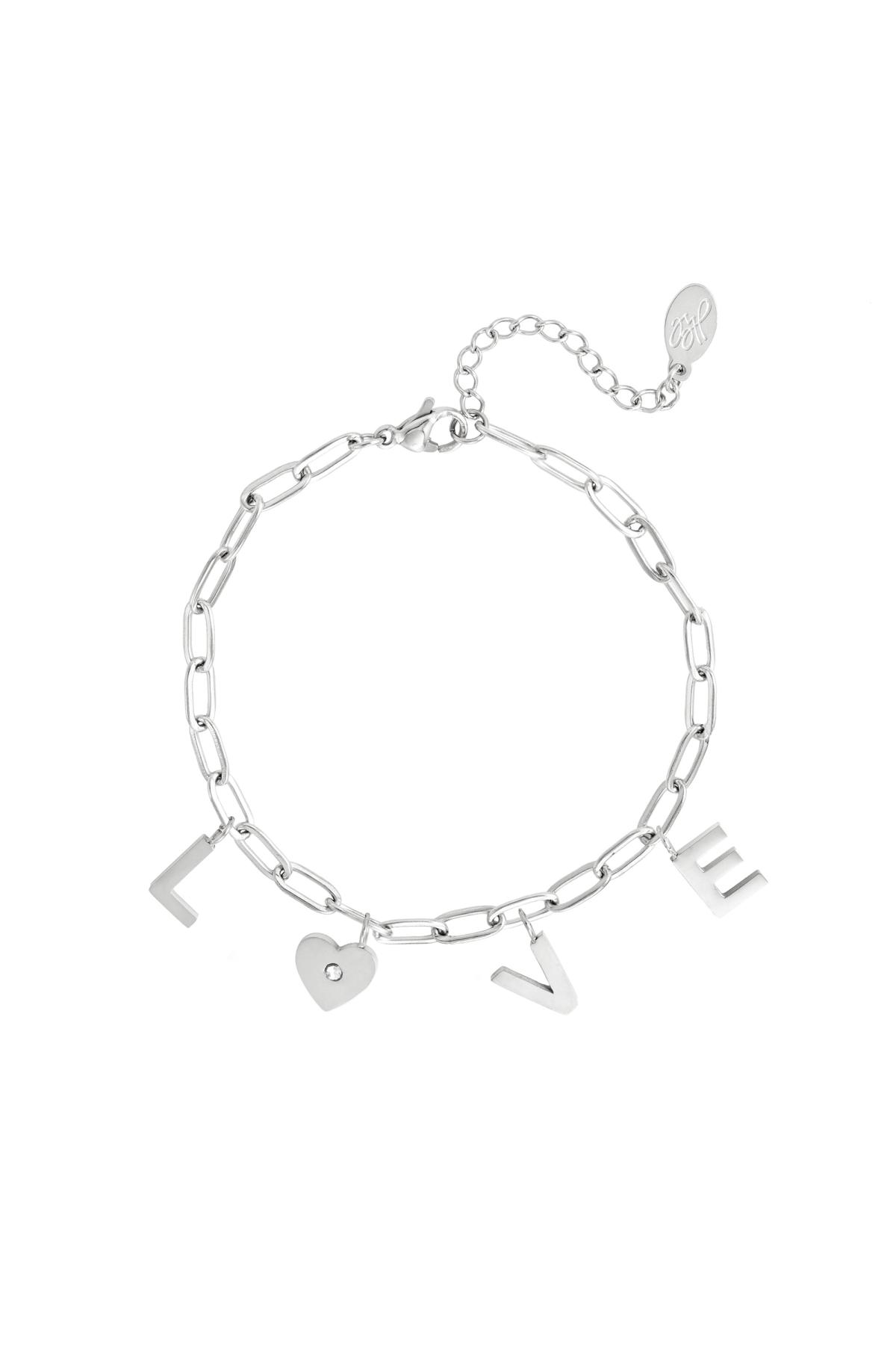 Bracelet Love Heart Silver Stainless Steel h5 