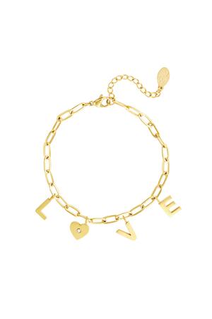 Bracelet Love Heart Gold Stainless Steel h5 