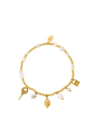 Stainless steel bracelet beads Gold h5 