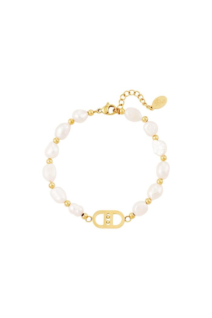 Good Life bracelet pearls Gold Stainless Steel 