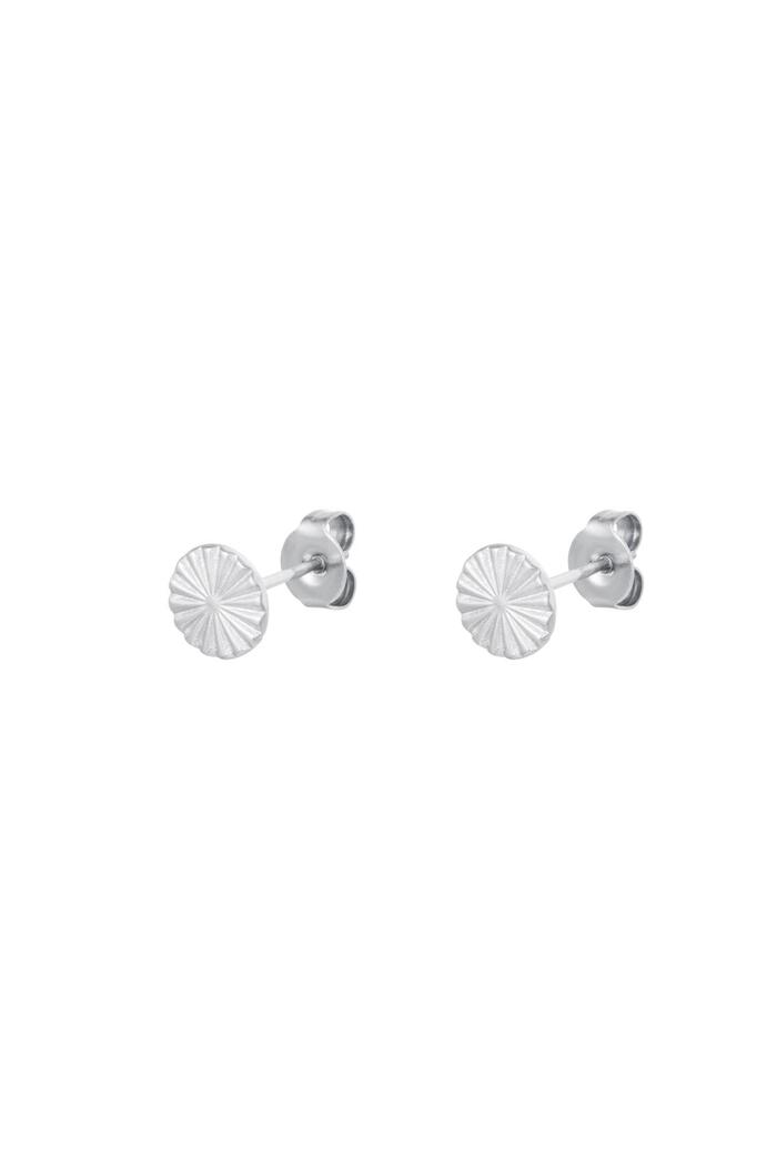Stud Earrings Circle Silver Stainless Steel 