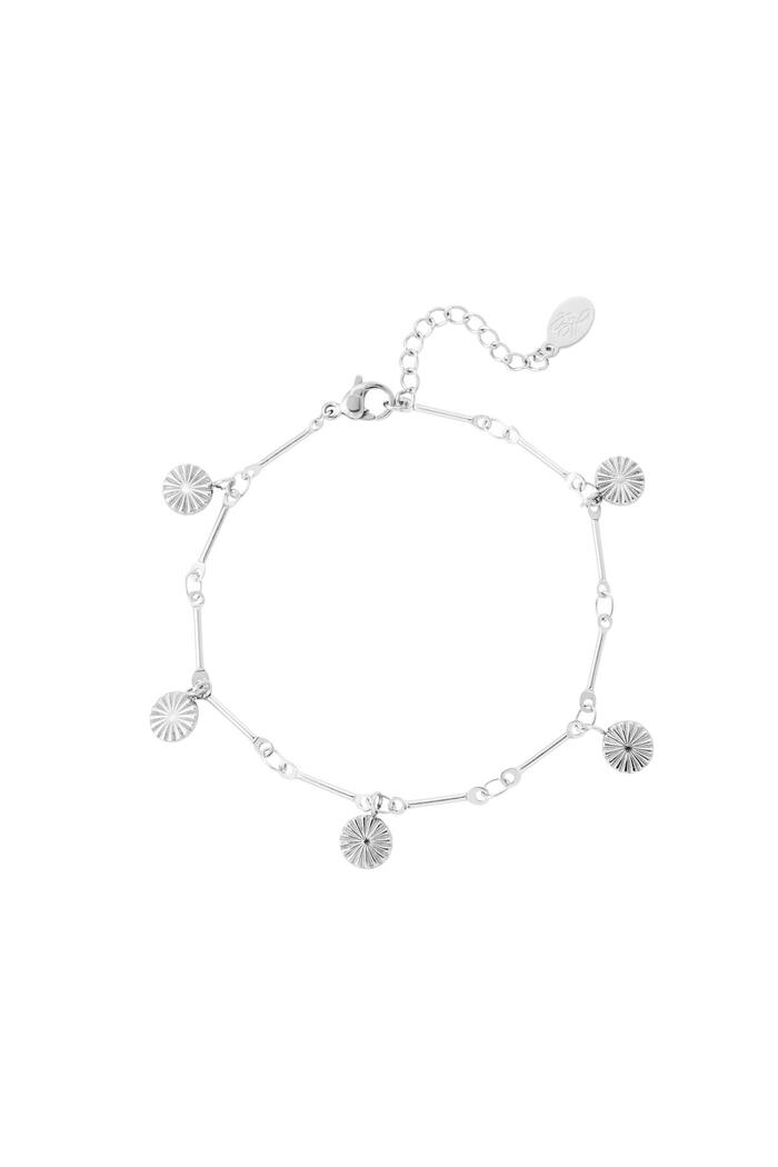 Bracelet with circle charm Silver Stainless Steel 