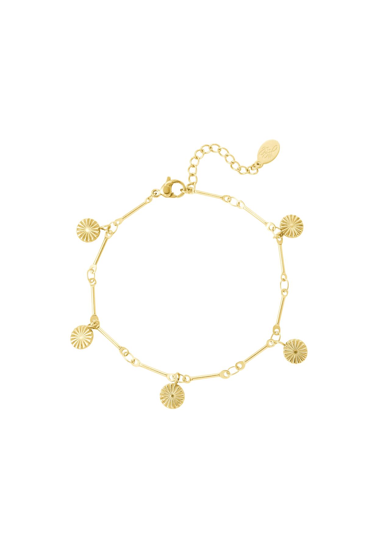 Bracelet with circle charm Gold Stainless Steel