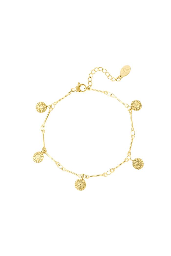 Bracciale con charm a cerchio Gold Stainless Steel 
