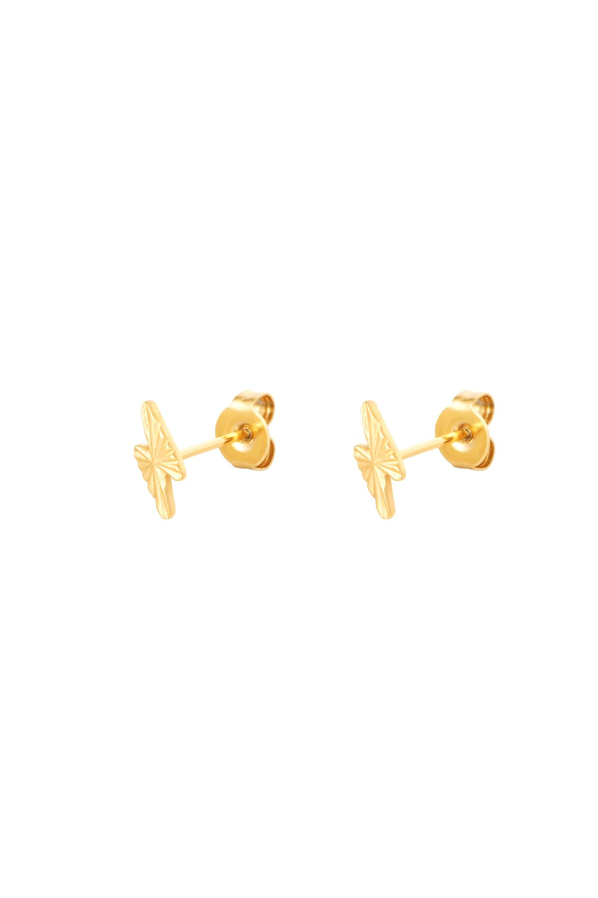 Stud Earrings Lightning Bolt Gold Stainless Steel h5 