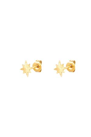 Stud Earrings North Star Gold Stainless Steel h5 