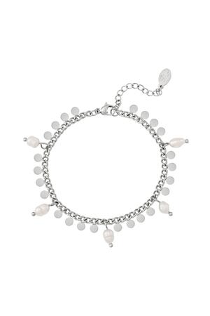 Bracelet avec perles et cercles Argenté Acier inoxydable h5 