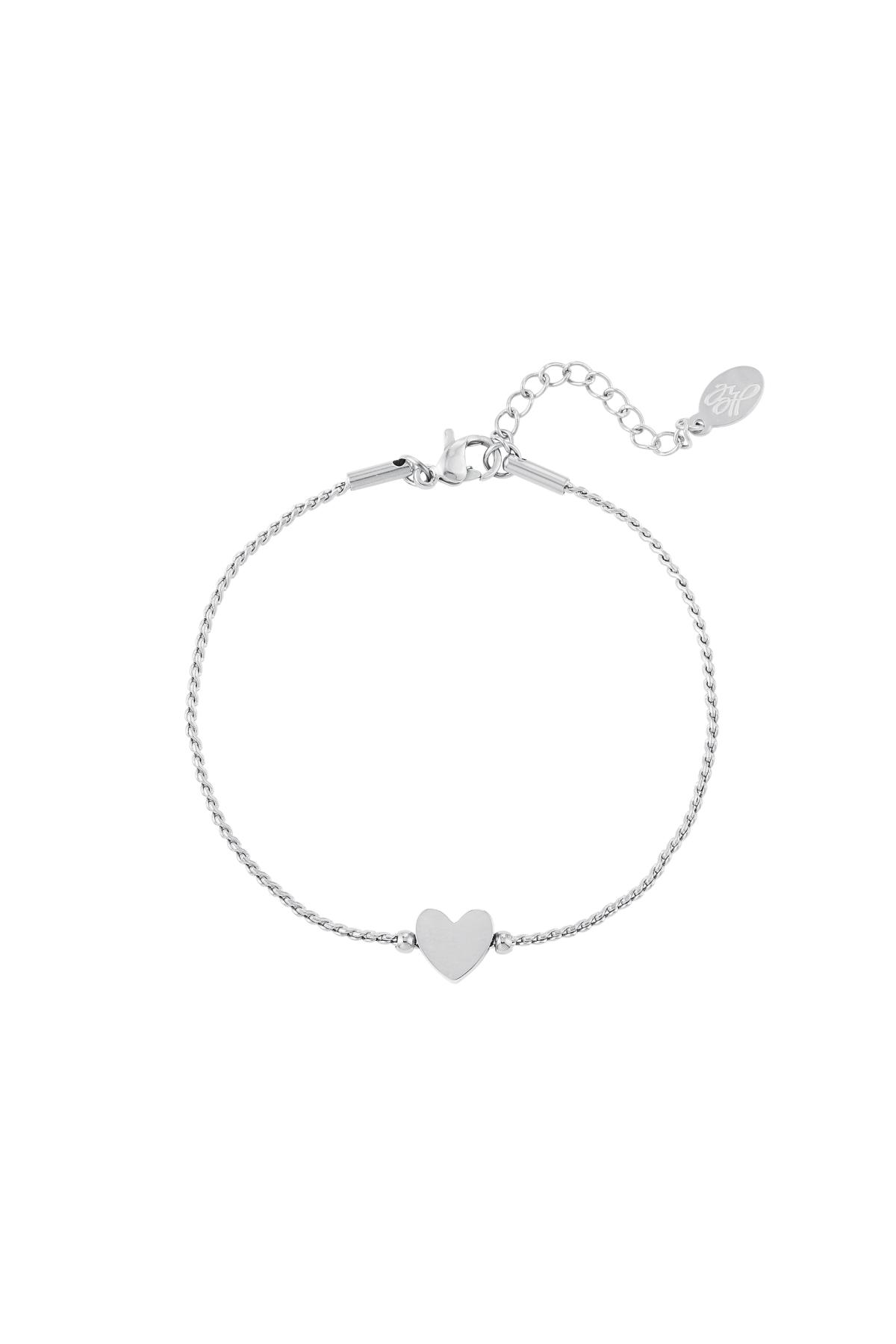 Stainless steel bracelet heart Silver