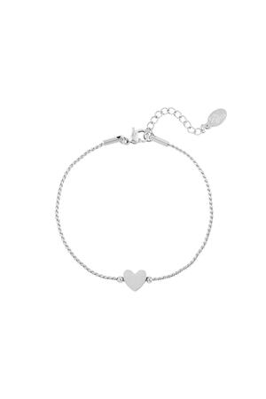 Stainless steel bracelet heart Silver h5 