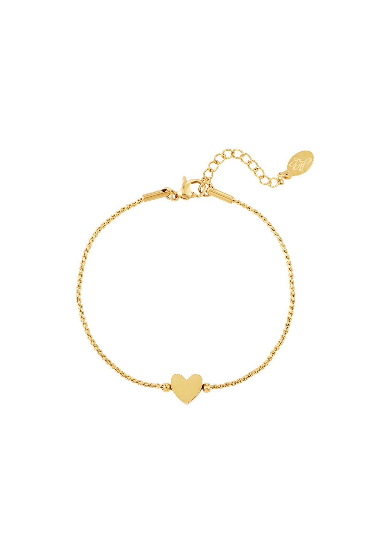 Bracciale a cuore in acciaio inossidabile Gold Stainless Steel