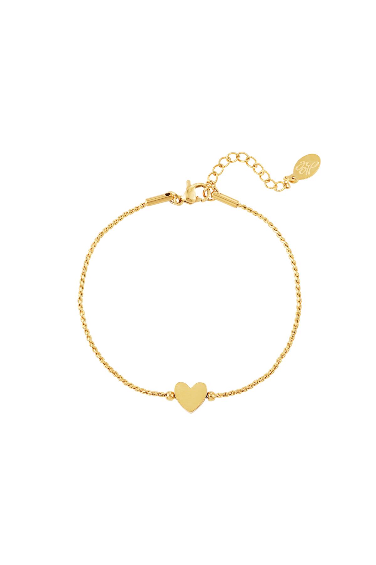 Stainless steel bracelet heart Gold color