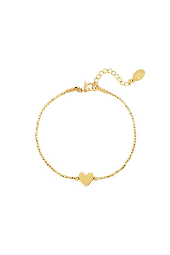 Stainless steel bracelet heart Gold 