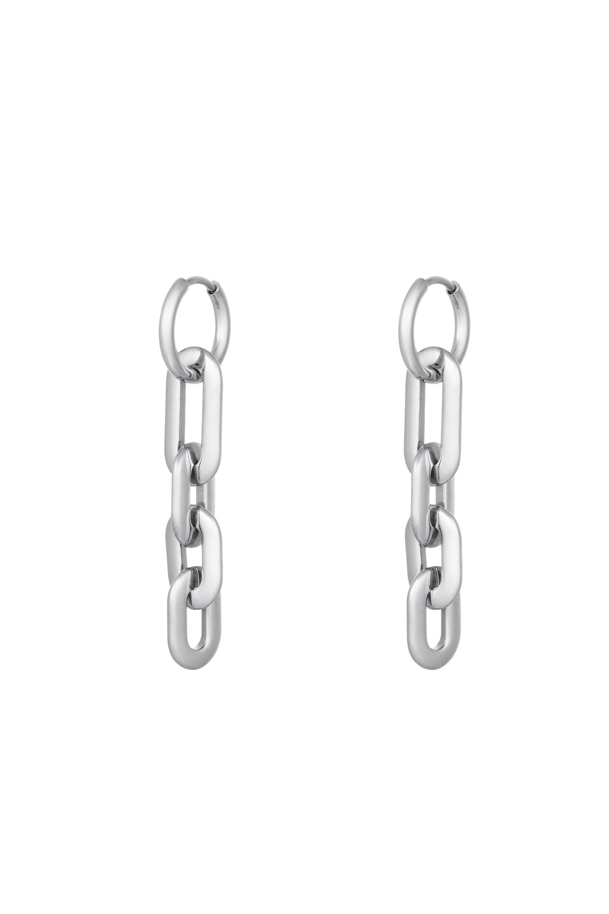 Chain link earrings Silver Stainless Steel