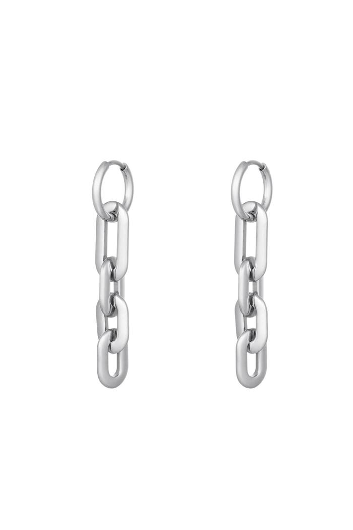 Chain link earrings Silver Stainless Steel 