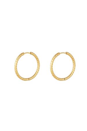 Earrings with pattern medium Gold Stainless Steel h5 