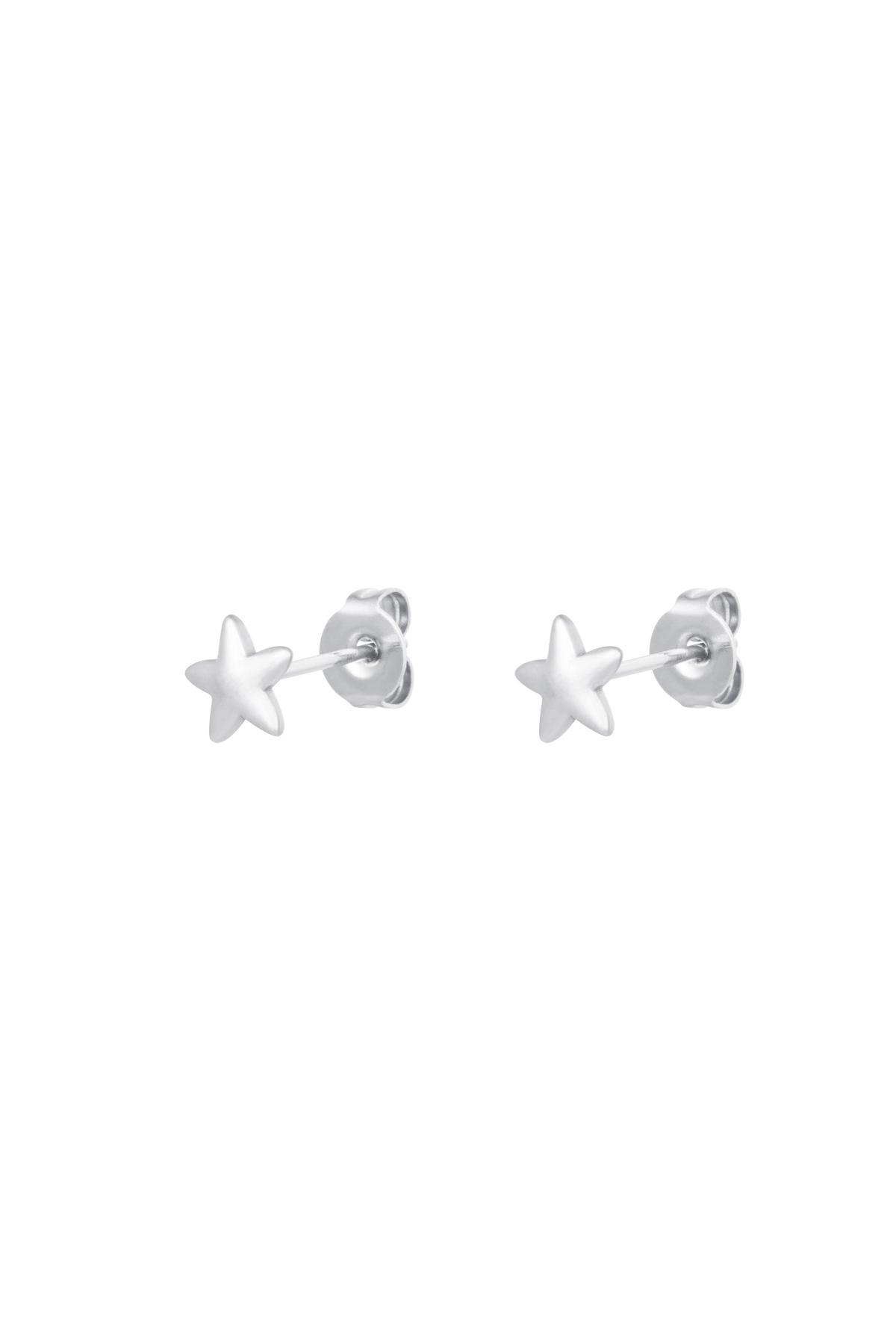 Stud Earrings Star Silver Stainless Steel h5 