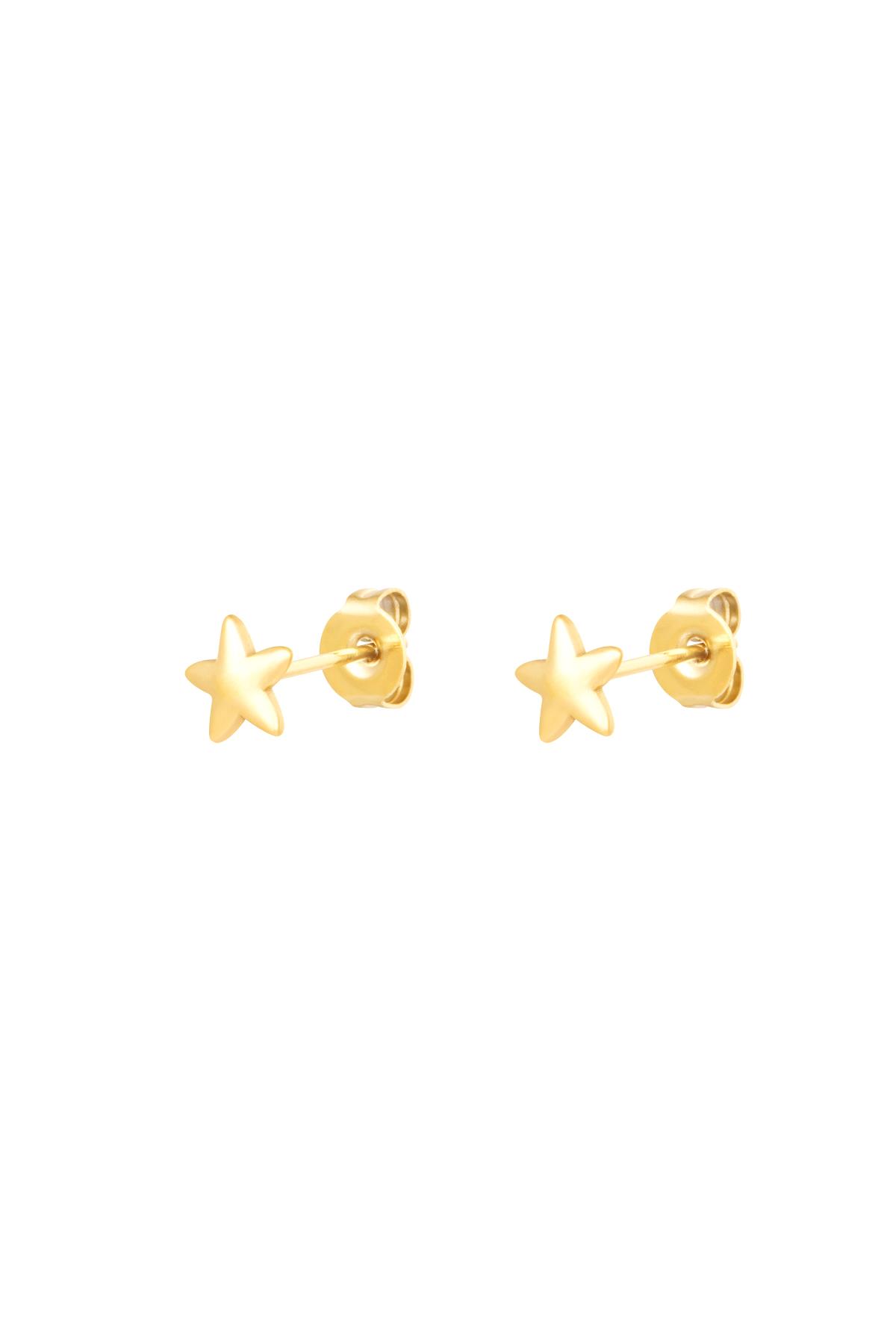 Stud Earrings Star Gold Color Stainless Steel 2