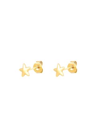Stud Earrings Star Gold Stainless Steel h5 