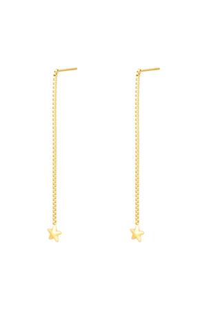 Stainless steel earrings star Gold h5 