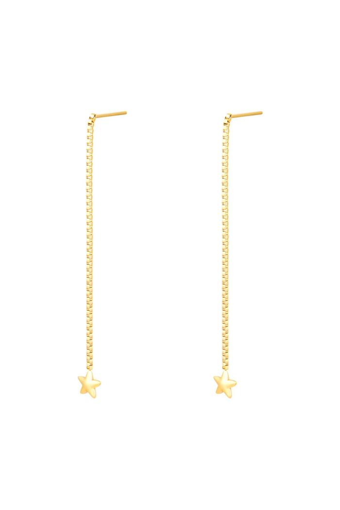 Stainless steel earrings star Gold 