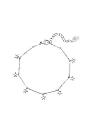Bracelet breloques étoiles Argenté Acier inoxydable h5 