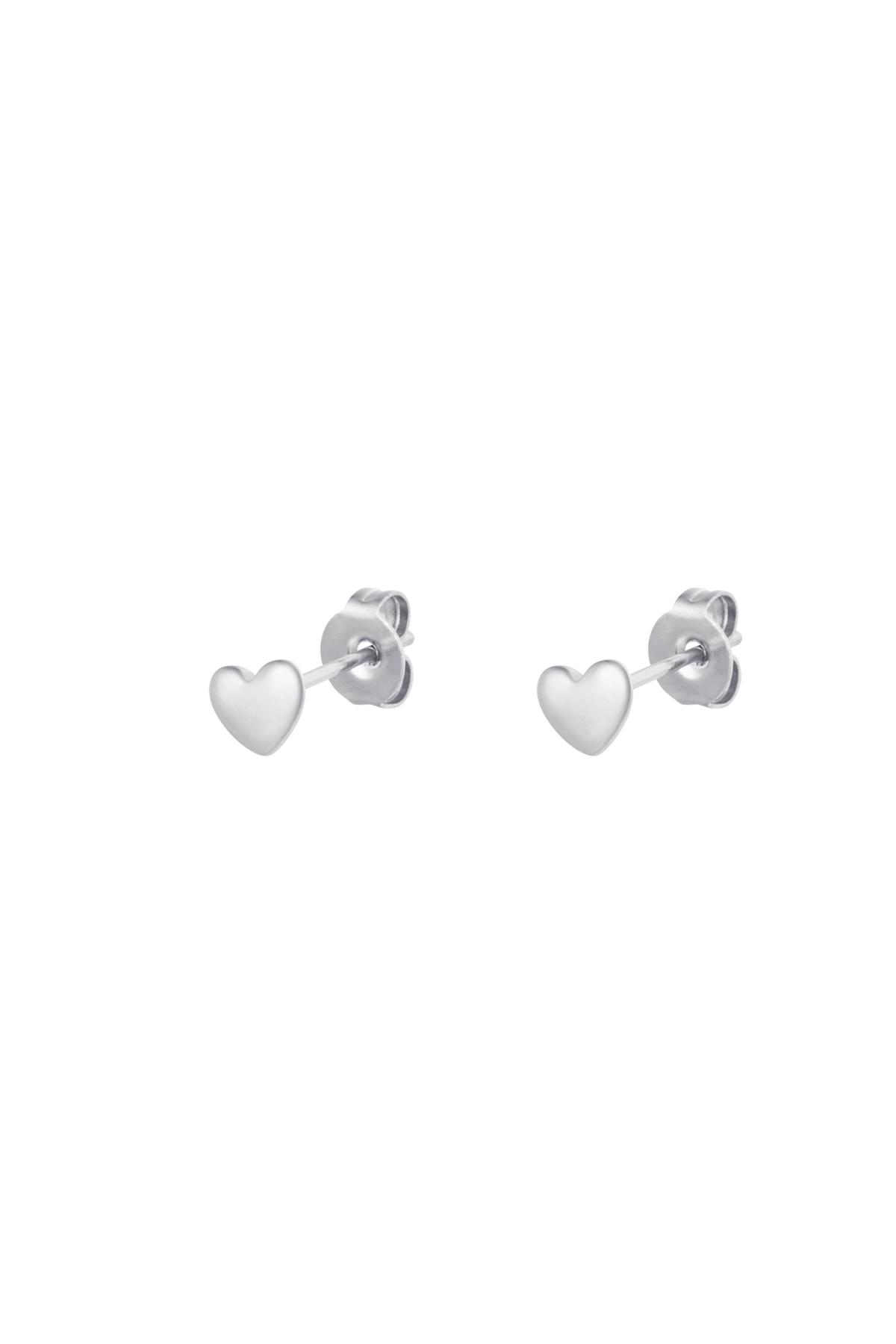 Stainless steel stud heart Silver