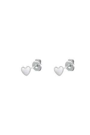 Stainless steel stud heart Silver h5 