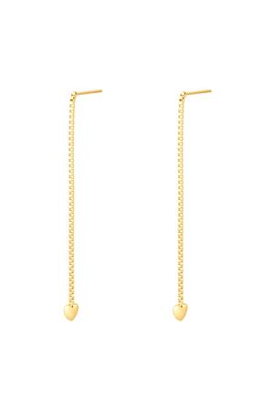 Stainless steel earrings heart Gold h5 
