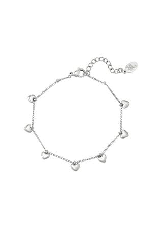 Bracelet with heart charms Silver Stainless Steel h5 