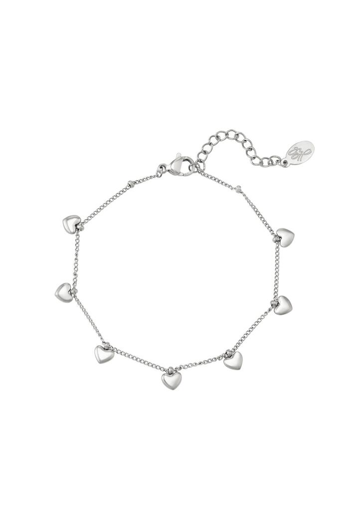 Bracelet with heart charms Silver Stainless Steel 