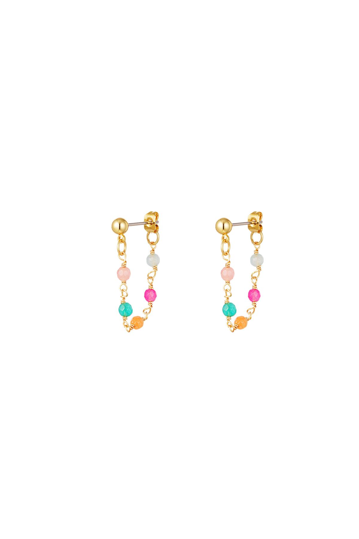 Pendientes de cadena de colores - colección #summergirls Oro Cobre