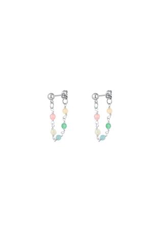Colourful chain earrings - #summergirls collection Silver Copper h5 
