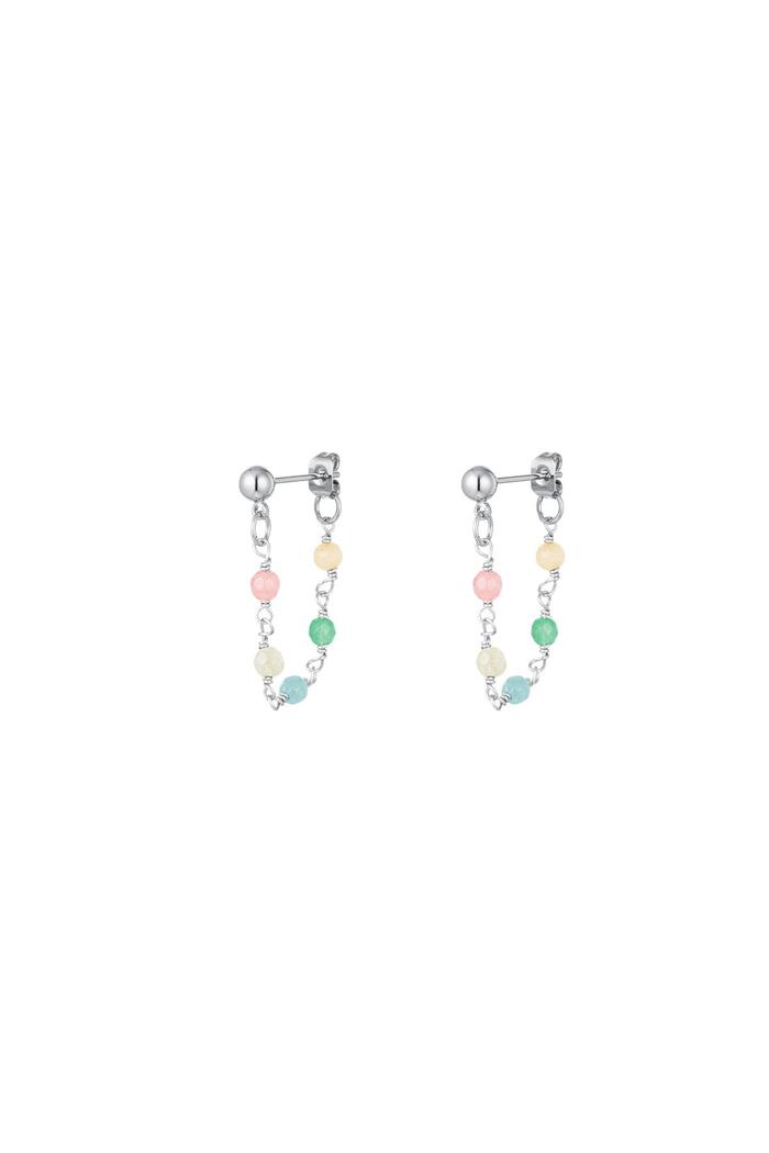Colourful chain earrings - #summergirls collection Silver Copper 