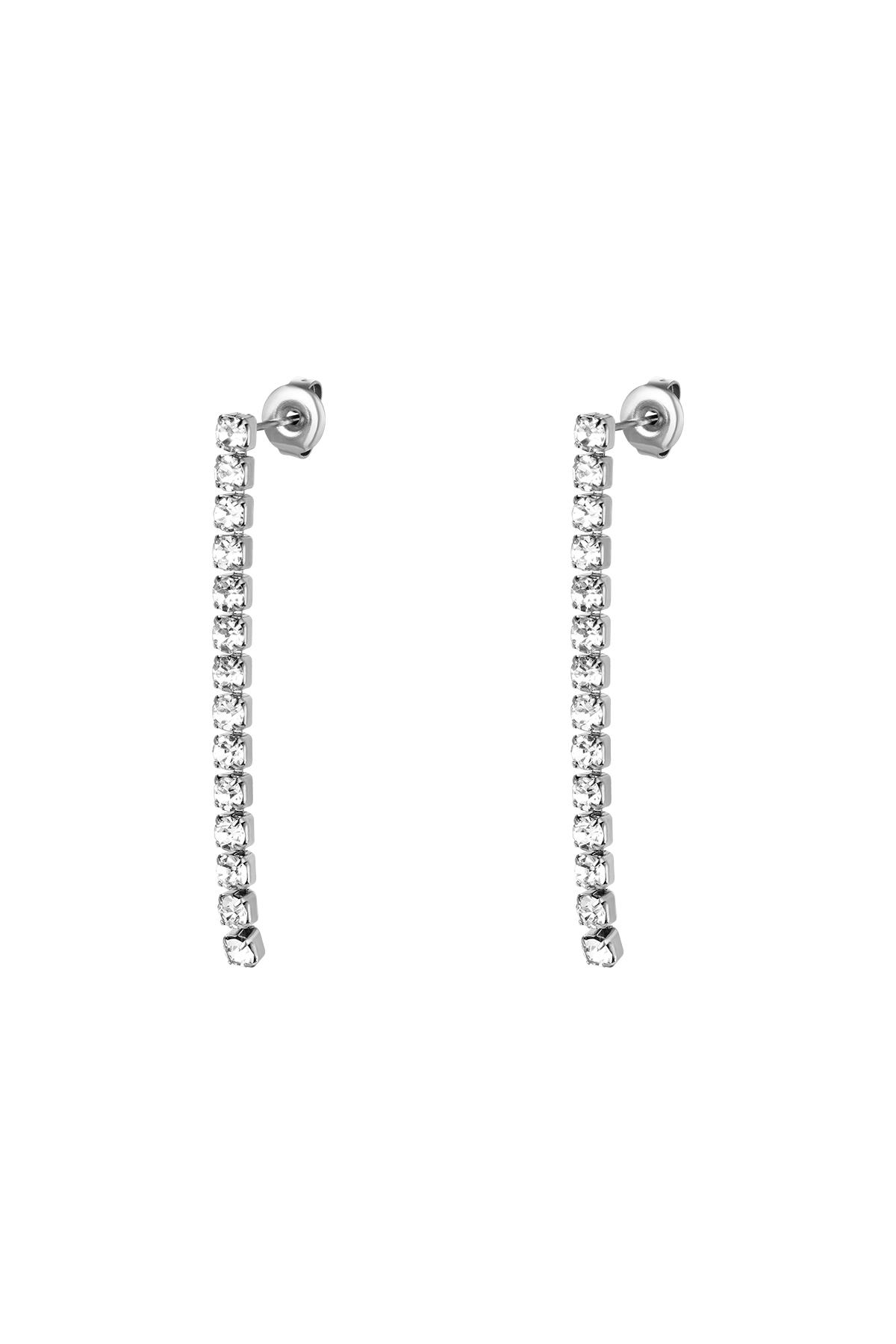 Chandelier earrings with rhinestones Silver Color Stainless Steel h5 