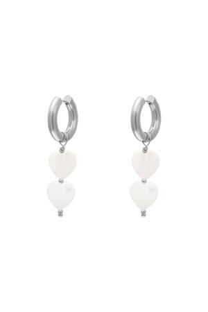 Pearl hearts earrings - #summergirls collection Silver Stainless Steel h5 