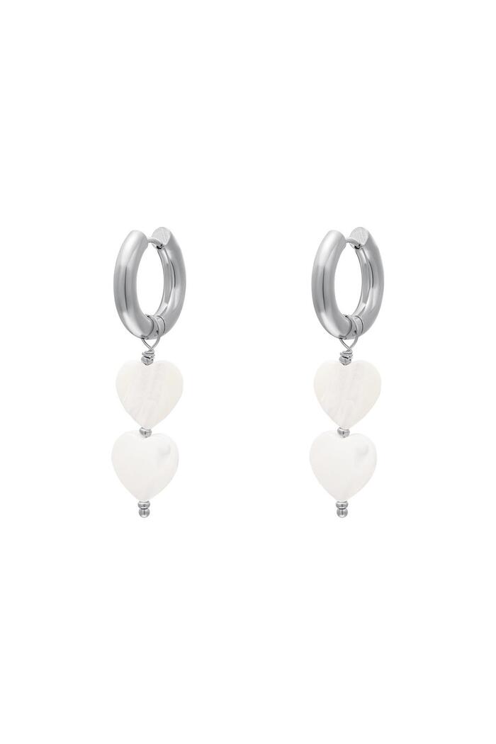 Pearl hearts earrings - #summergirls collection Silver Stainless Steel 