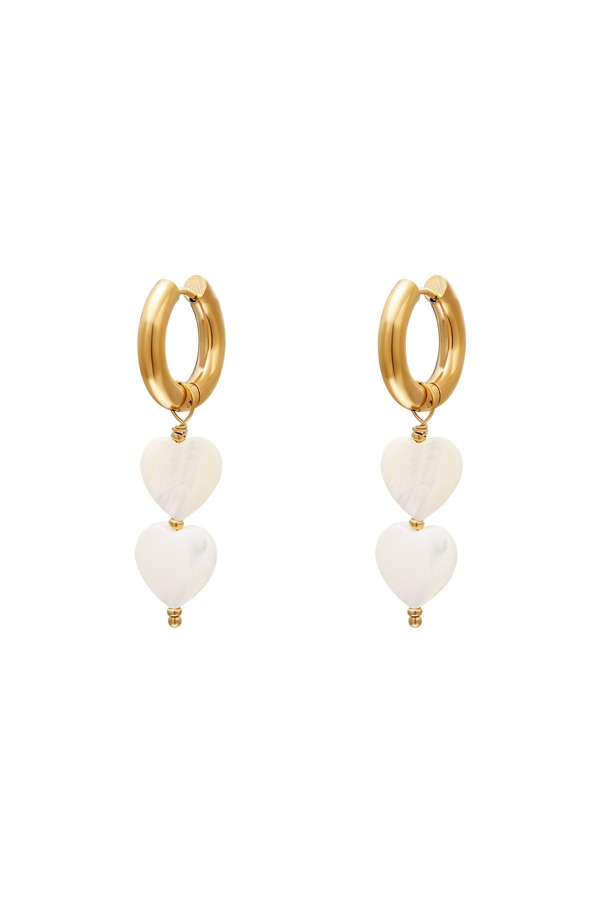 Pearl hearts earrings - #summergirls collection White Gold Color Sea Shells