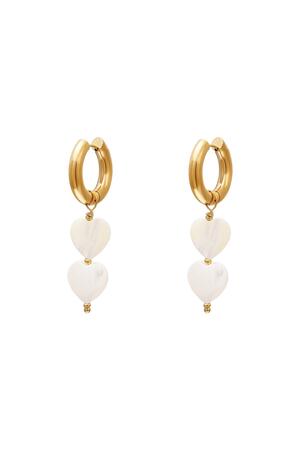 Boucles d'oreilles coeurs perles - collection #summergirls Or blanc Coquilles h5 