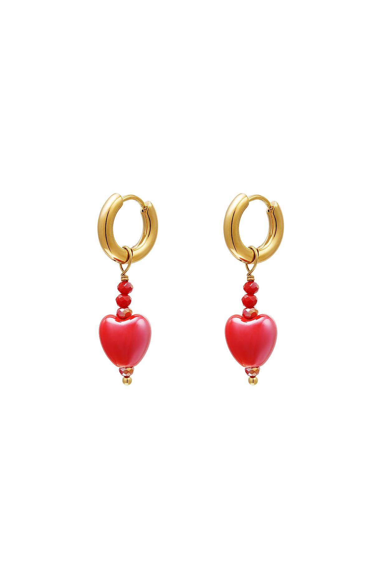 Colourful heart earrings - #summergirls collection Red Ceramics