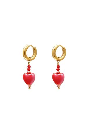 Kleurrijke hartjes oorbellen - #summergirls collection Rood Ceramics h5 