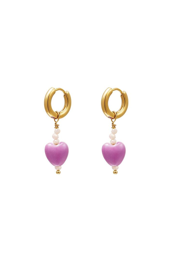 Boucles d'oreilles cœur coloré - collection #summergirls Violet Ceramics 