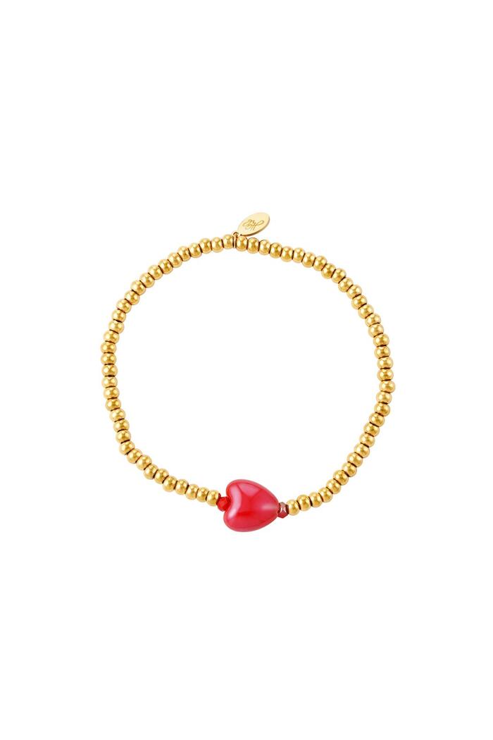 Heart bracelet - #summergirls collection Red Ceramics 