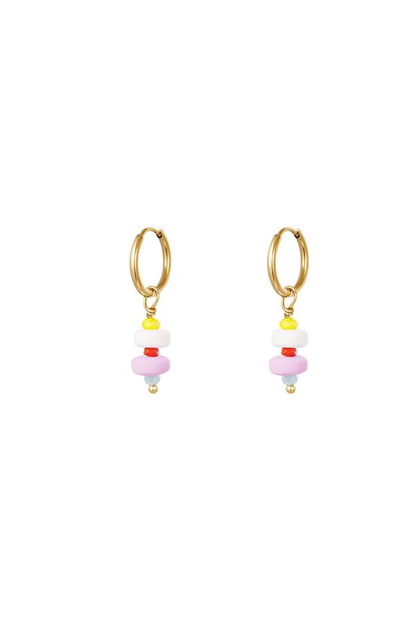 Pendientes de perlas de colores - colección #summergirls Oro blanco Acero inoxidable