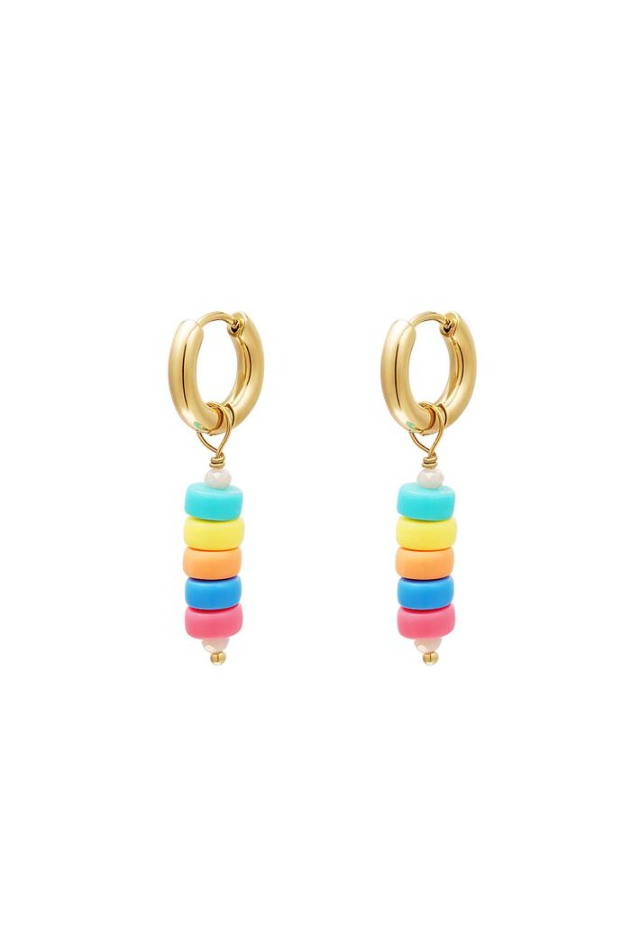 Dangling beads earrings - #summergirls collection Blue polymer clay 